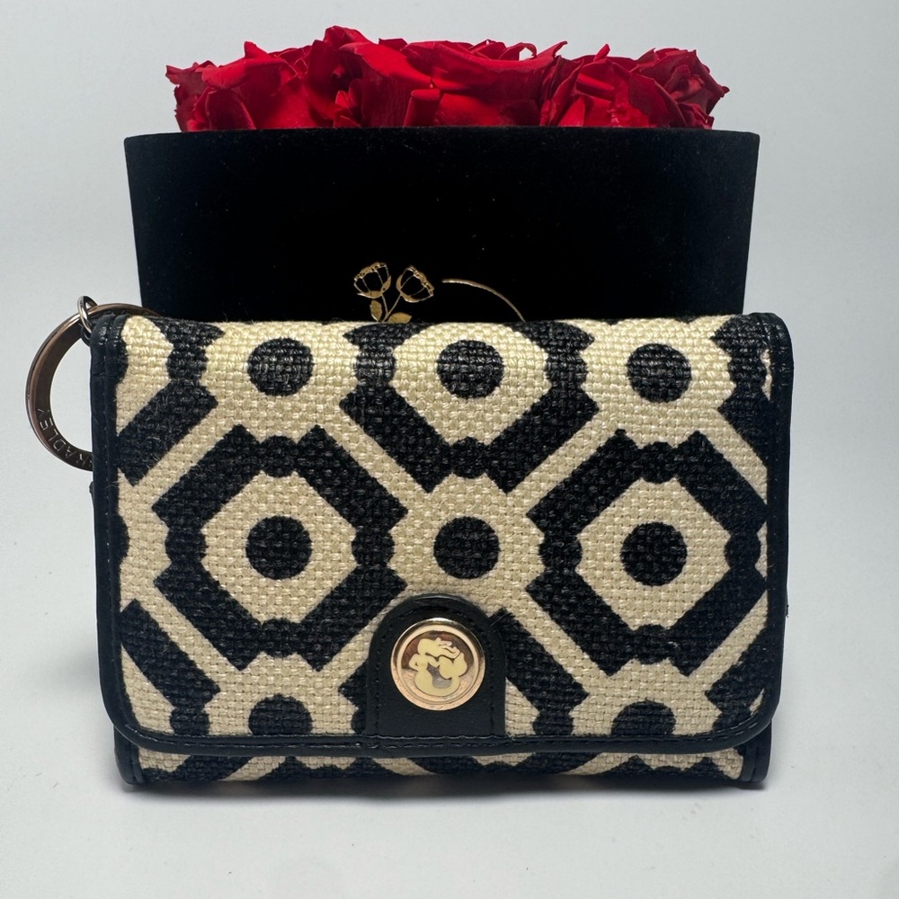 Spartina 449 Dafuskie Island Wallet/cCard Holder Black & White Fabric w/Leather